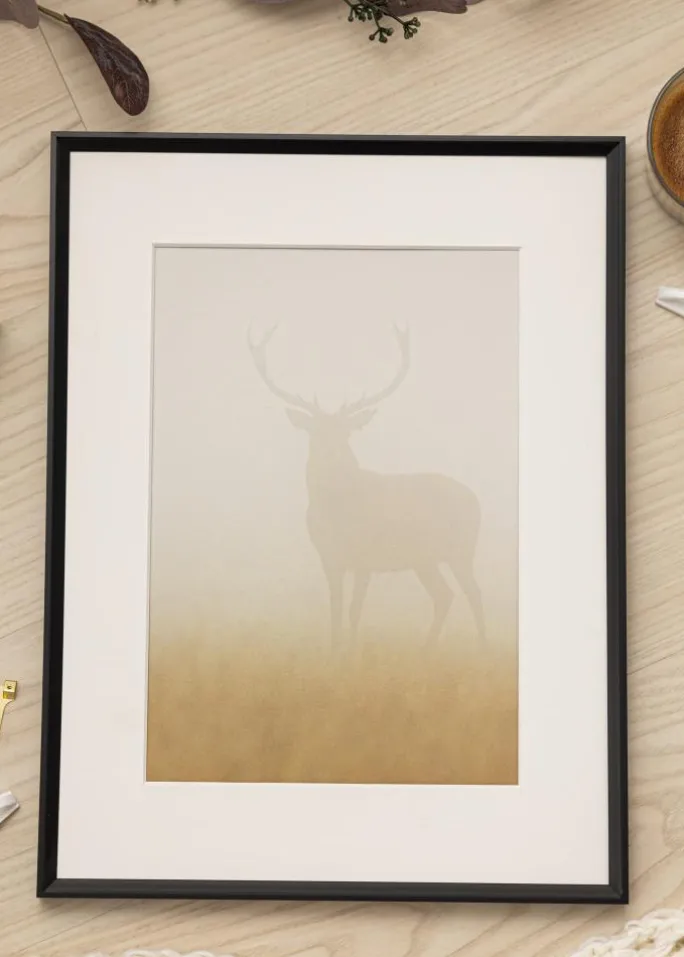 Ramme Desire Sort 42x59,4 cm (A2) - Passepartout Hvid 25x38 cm