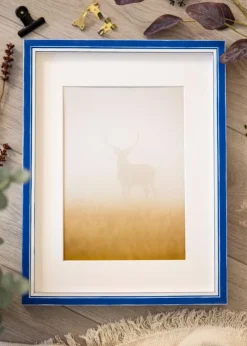 Ramme Diana Blå 50x70 cm - Passepartout Hvid 40x60 cm