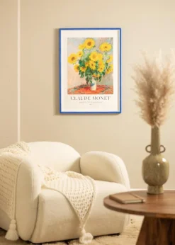 Ramme Diana Blå 45x60 cm - Passepartout Hvid 34x50 cm