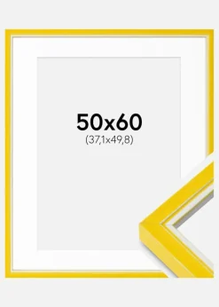 Ramme Diana Gul 50x60 cm - Passepartout Hvid 15x20 inches