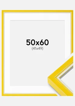 Ramme Diana Gul 50x60 cm - Passepartout Hvid 42x50 cm