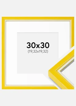 Ramme Diana Gul 30x30 cm - Passepartout Hvid 8x8 inches