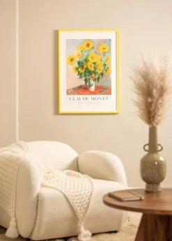 Ramme Diana Gul 50x60 cm - Passepartout Hvid 14x18 inches