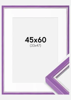 Ramme Diana Lilla 45x60 cm - Passepartout Hvid 34x48 cm