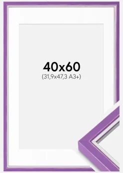 Ramme Diana Lilla 40x60 cm - Passepartout Hvid 32,9x48,3 cm