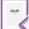 Ramme Diana Lilla 20x25 cm - Passepartout Hvid 15x20 cm