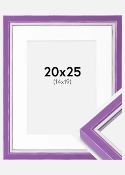 Ramme Diana Lilla 20x25 cm - Passepartout Hvid 15x20 cm