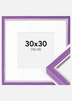 Ramme Diana Lilla 30x30 cm - Passepartout Hvid 19x19 cm
