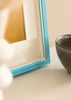 Ramme Diana lyseblå 50x70 cm - Passepartout Hvid 16x24 inches