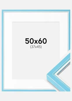 Ramme Diana Lyseblå 50x60 cm - Passepartout Hvid 38x46 cm