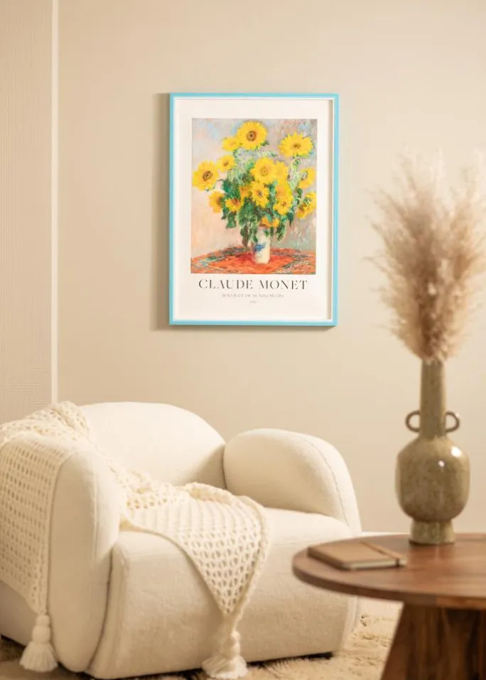 Ramme Diana Lyseblå 50x60 cm - Passepartout Hvid 38x46 cm