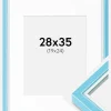 Ramme Diana lyseblå 28x35 cm - Passepartout Hvid 20x25 cm