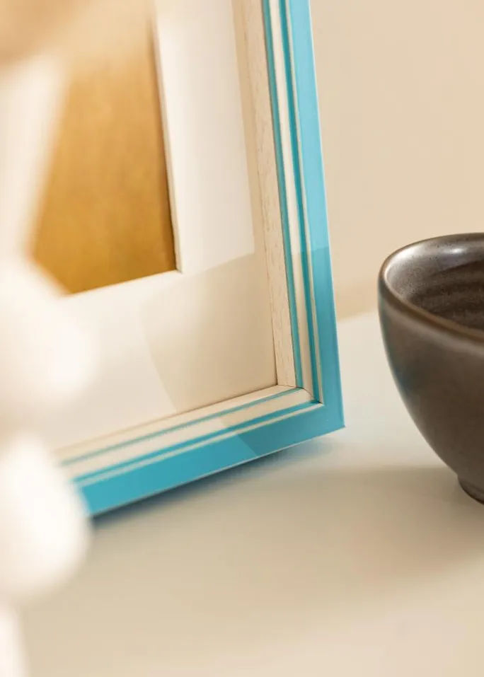 Ramme Diana Lyseblå 50x70 cm - Passepartout Hvid 39x60 cm