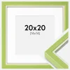 Ramme Diana Lysegrøn 20x20 cm - Passepartout Hvid 15x15 cm