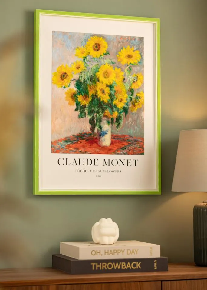 Ramme Diana Lysegrøn 60x80 cm - Passepartout Hvid 52x72 cm