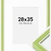 Ramme Diana Lysegrøn 28x35 cm - Passepartout Hvid 7x10 inches