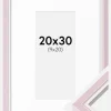 Ramme Diana lyserød 20x30 cm - Passepartout Hvid 10x21 cm