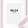 Ramme Diana lyserød 18x24 cm - Passepartout Hvid 13x18 cm