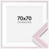 Ramme Diana lyserød 70x70 cm - Passepartout Hvid 23x23 inches