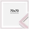 Ramme Diana lyserød 70x70 cm - Passepartout Hvid 24x24 inches