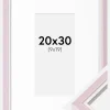 Ramme Diana lyserød 20x30 cm - Passepartout Hvid 10x20 cm