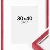 Ramme Diana Rød 30x40 cm - Passepartout Hvid 20x28 cm