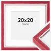 Ramme Diana Rød 20x20 cm - Passepartout Hvid 15x15 cm