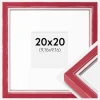 Ramme Diana Rød 20x20 cm - Passepartout Hvid 4x4 inches