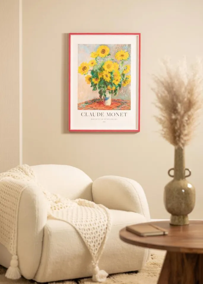 Ramme Diana Rød 45x60 cm - Passepartout Hvid 34x48 cm