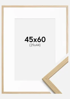 Ramme Edsbyn Eg 45x60 cm - Passepartout Hvid 30x45 cm