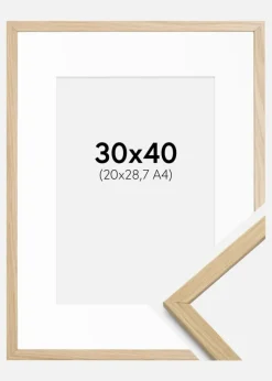 Ramme Edsbyn Eg 30x40 cm - Passepartout Hvid 21x29,7 cm (A4)