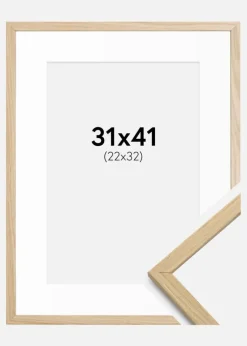 Ramme Edsbyn Eg 31x41 cm - Passepartout Hvid 23x33 cm