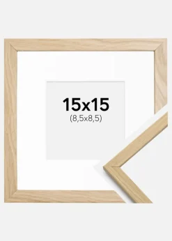 Ramme Edsbyn Eg 15x15 cm - Passepartout Hvid 9x9 cm