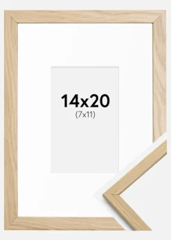 Ramme Edsbyn Eg 14x20 cm - Passepartout Hvid 8x12 cm