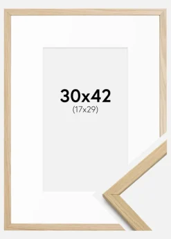 Ramme Edsbyn Eg 30x42 cm - Passepartout Hvid 18x30 cm