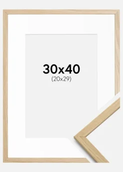 Ramme Edsbyn Eg 30x40 cm - Passepartout Hvid 21x30 cm