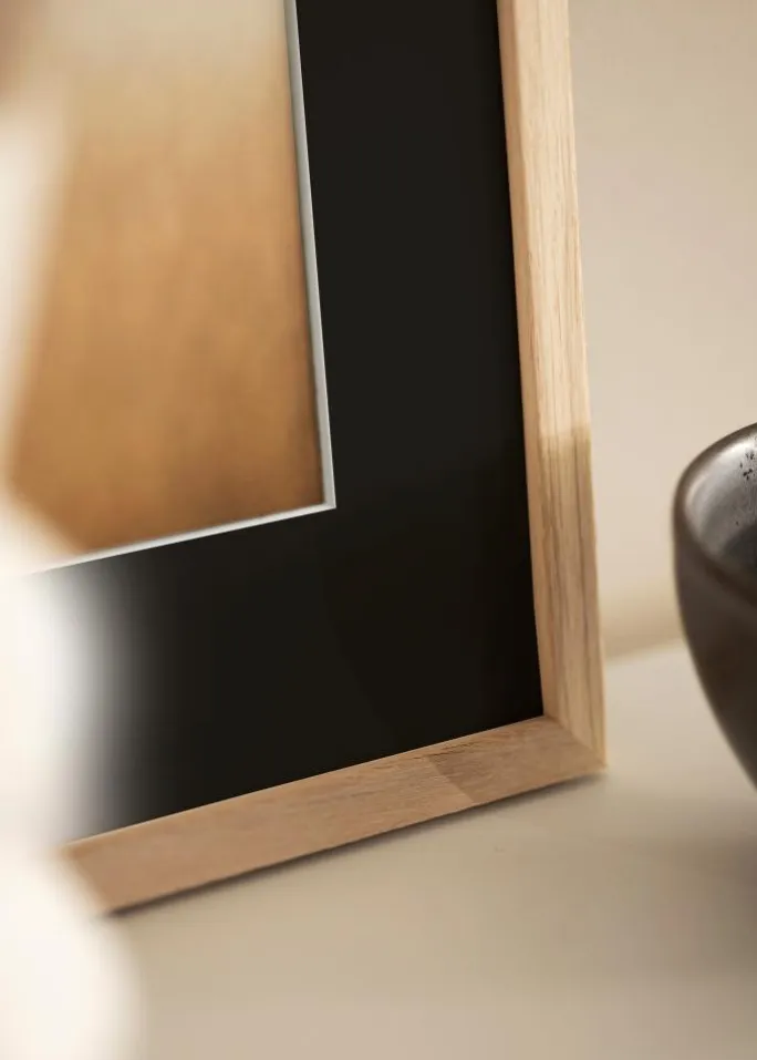 Ramme Edsbyn Eg 40x60 cm - Passepartout Sort 30x50 cm