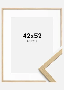 Ramme Edsbyn Eg 42x52 cm - Passepartout Hvid 32x42 cm
