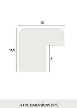 Ramme Edsbyn Eg 30x50 cm - Passepartout Hvid 18x35 cm