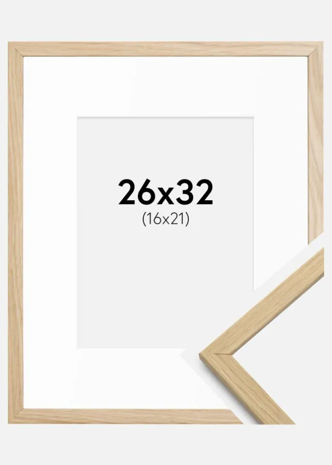 Ramme Edsbyn Eg 26x32 cm - Passepartout Hvid 17x22 cm