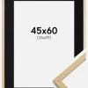Ramme Edsbyn Eg 45x60 cm - Passepartout Sort 35x50 cm
