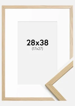 Ramme Edsbyn Eg 28x38 cm - Passepartout Hvid 18x28 cm