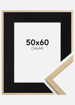 Ramme Edsbyn Eg 50x60 cm - Passepartout Sort 35x45 cm