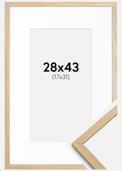 Ramme Edsbyn eg 28x43 cm - Passepartout Hvid 18x32 cm