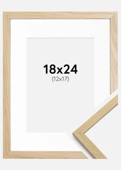 Ramme Edsbyn Eg 18x24 cm - Passepartout Hvid 13x18 cm