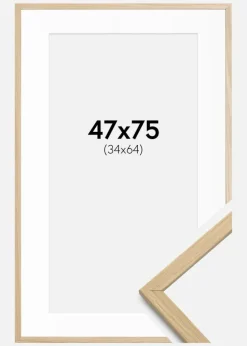 Ramme Edsbyn Eg 47x75 cm - Passepartout Hvid 35x65 cm
