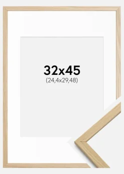 Ramme Edsbyn Eg 32x45 cm - Passepartout Hvid 10x12 inches