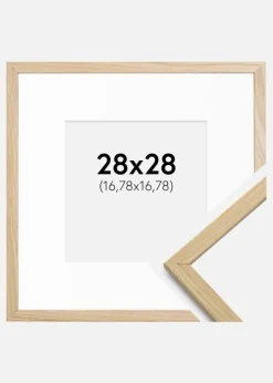Ramme Edsbyn Eg 28x28 cm - Passepartout Hvid 7x7 inches