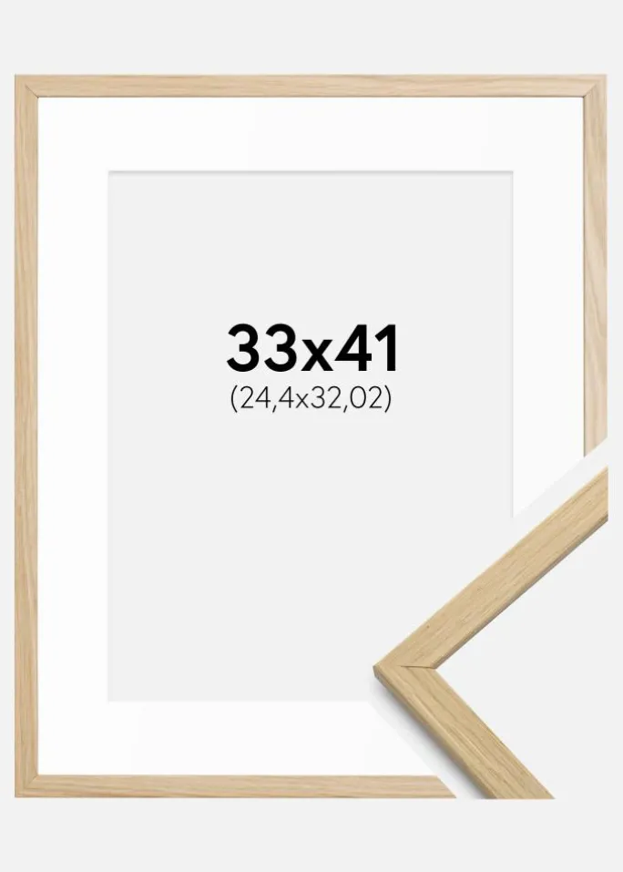 Ramme Edsbyn Eg 33x41 cm - Passepartout Hvid 10x13 inches