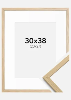 Ramme Edsbyn Eg 30x38 cm - Passepartout Hvid 21x28 cm